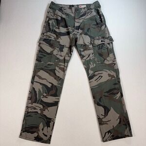 Wrangler Camo Cargo Pants Mens 32x31 Green Relaxed Straight Military Hunting Y2K